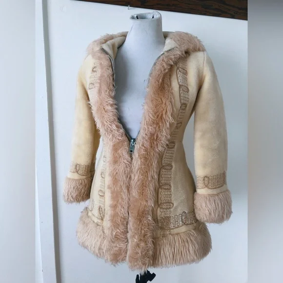 Vintage | Jackets & Coats | Vintage 6s Embroidered Faux Fur